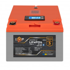 Акумулятор LP LiFePO4 12,8V - 32 Ah (410Wh) (BMS 40А/32A) пластик LCD Smart BT