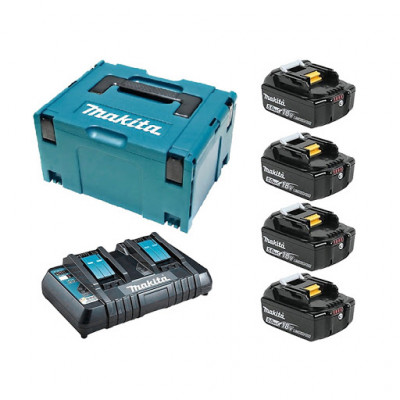 Набір акумуляторів LXT Makita BL1850Bx4, DC18RD, Makpac (MKP3PT184)