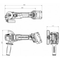 Акумуляторна кутова шліфувальна машина Metabo W 18 LT BL 11-125 (613052510)