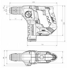 Акумуляторний перфоратор Metabo Powermaxx BH 12 BL 16 LiHD 2x4.0 Ah, АКБ, metaBOX (600207800)