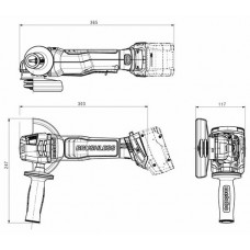 Акумуляторна кутова шліфувальна машина Metabo WPB 18 LT BL 11-125 Quick (613059660)