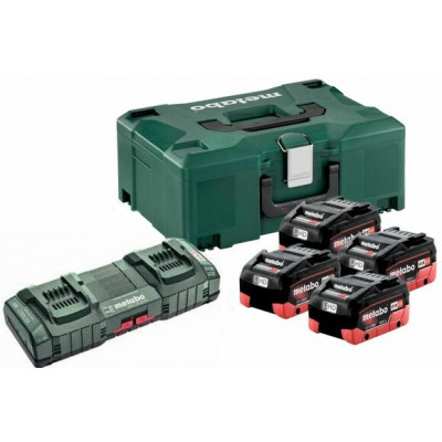 Базовий комплект Metabo LiHD 4x10.0 Ач + ASC 145 DUO + MetaBox (685143000)