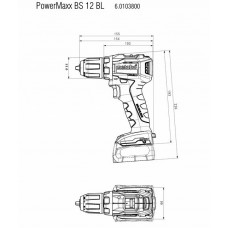 Акумуляторний шурупокрут Metabo PowerMaxx BS 12 BL каркас MetaLoc (601038840) (без акумулятора і ЗП)