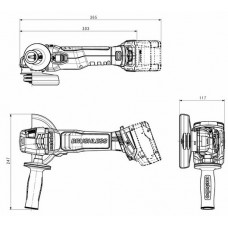 Акумуляторна кутова шліфувальна машина Metabo WVB 18 LT BL 11-115 Quick (613056840) (без АКБ та ЗП)