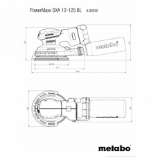 Акумуляторна ексцентрикова шліфмашина Metabo SXA 12-125 BL (12 В, без АКБ, 125 мм) (602035850)