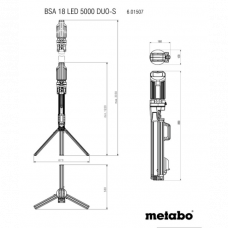 Акумуляторний ліхтар Metabo BSA 18 LED 5000 DUO-S (18 В, без АКБ) (601507850)