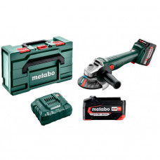 Акумуляторна кутова шліфмашина Metabo W 18 L 9-125 Quick щіткова c 2 акб 5.2Ah, з/п ASC в metaBOX 165 L