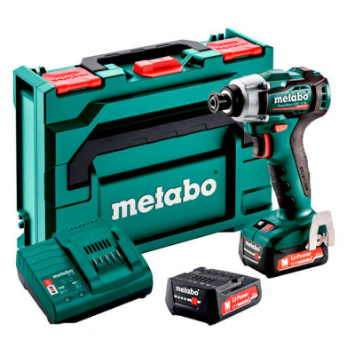 Акумуляторний ударний гайковерт Metabo POWERMAXX SSD 12 BL, 2 акб 12 В Li-Power 2.0 Ah, з/п, кейс