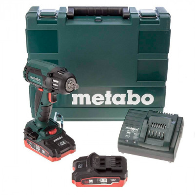 Акумуляторний ударний гайковерт Metabo SSW 18 LTX 400 BL, 2 акб 18 В Li-Power 5.2 Ah, з/п, кейс