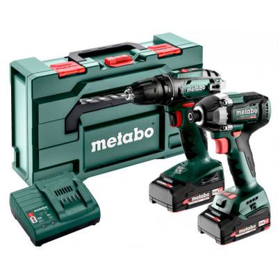 Набір акумуляторних інструментів Metabo Combo Set 2.8.1 18 V, 2 акб 18 В Li-Power 2.0 Ah, з/п, кейс MetaBox 145 L