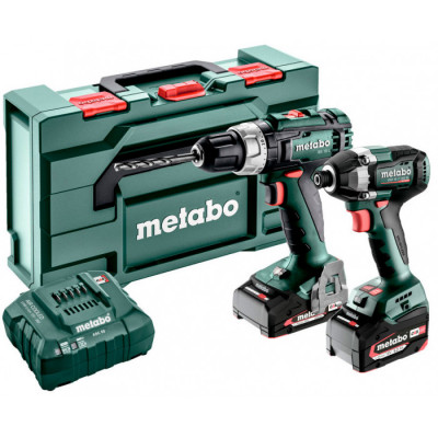 Набір акумуляторних інструментів Metabo Combo Set 2.8.2 18 V, 1 акб 18 В Li-Power 2.0 Ah, 1 акб 18 В Li-Power 4.0 Ah, з/п, кейс MetaBox 145 L