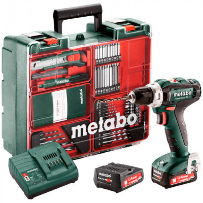 Акумуляторний дриль-шуруповерт Metabo POWERMAXX BS 12 SET, 2 акб 12 В Li-Power 2.0 Ah, з/п, кейс