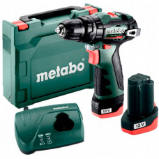 Акумуляторний ударний дриль Metabo PowerMaxx SB BL, 2 акб 12 В Li-Power 2.0 Ah, з/п, кейс