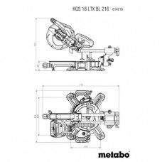 Акумуляторна торцювальна пила Metabo KGS 18 LTX BL 216 без акб і з/п у картоні