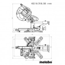 Акумуляторна торцювальна пила Metabo KGS 18 LTX BL 305 без акб і з/п у картоні