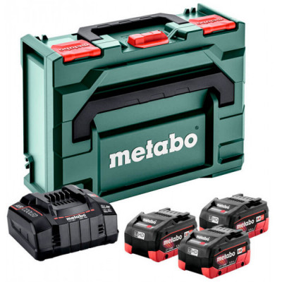 Базовий комплект Metabo LiHD 18 В 5,5 Ah, 3 шт, з/п ASC 145, в MetaBOX 145