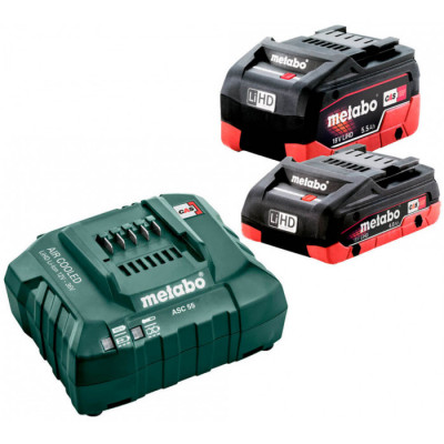 Акумулятор Metabo LiHD 18 V 1x4.0 Ah, 1x5.5 Ah, зарядний пристрій ASC 55