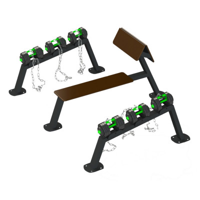 Гантельний ряд: 2*20 кг / 2*25 кг / 2*30 кг BruStyle Dumbbell Rack SG611