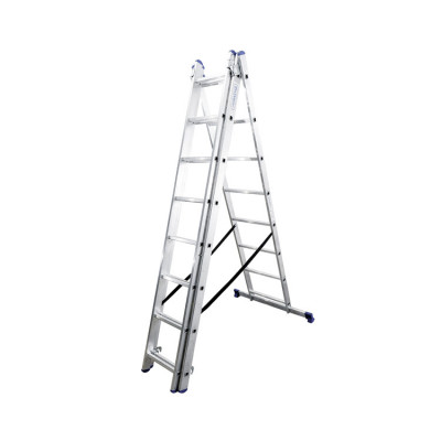 Алюмінієва трьохсекційна драбина 3х8 сходинок TRIOMAX VIRASTAR