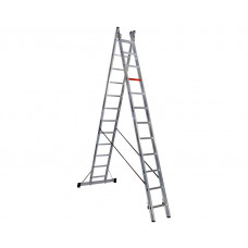 Двосекційна алюмінієва драбина-стрем’янка Duomax Pro VIRASTAR DUOCOMBI 2х12 сходинок