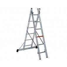 Двосекційна алюмінієва драбина-стрем’янка Duomax Pro VIRASTAR DUOCOMBI 2х6 сходинок