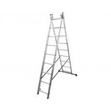 Алюмінієва двосекційна драбина 2x9 сходинок DUOMAX VIRASTAR