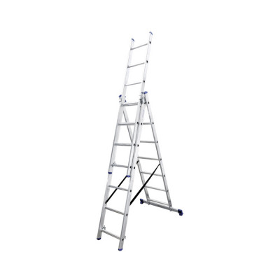 Алюмінієва трьохсекційна драбина 3х7 сходинок TRIOMAX VIRASTAR
