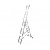 Алюмінієва трьохсекційна драбина 3х9 сходинок TRIOMAX VIRASTAR