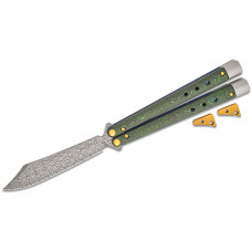 Нож Benchmade "Necron Limited", balisong, monarch dama, jungle wear fat carbon