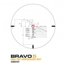 Приціл призматичний Sig Optics BRAVO5 BATTLE SIGHT, 5X32MM HORSESHOE DOT ILLUM RETICLE