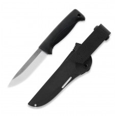 Нож Peltonen M07 (N690), без покрытия, чёрный, черный композитный чехол
