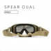 Окуляри захисні, Wiley X не корегувальні, з лінзами з пласмас Mask SP293DLT Spear Dual Smoke/Clear/R