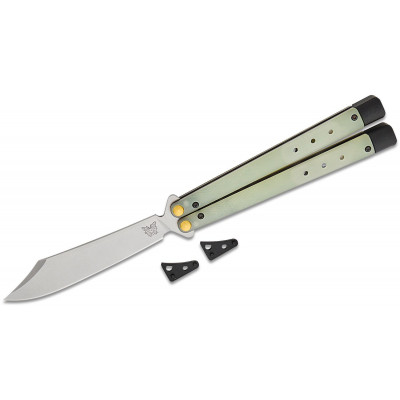Нож Benchmade "Necron", balisong, jade G10