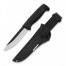 Нож Peltonen M07, без покрытия, чёрный, черный композитный чехол