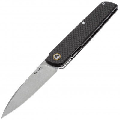 Ніж SRM Qrick 408L-KB, Sandvik 14C28N, G10 + carbon fiber, чорний