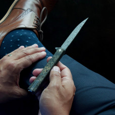 Нож Ocaso "Solstice", Fat Carbon Gold, Damascus