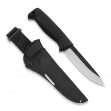 Нож Peltonen M07, без покрытия, чёрный, черный композитный чехол
