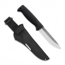 Нож Peltonen M07 (N690), без покрытия, чёрный, черный композитный чехол