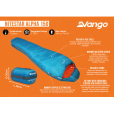 Спальний мішок Vango Nitestar Alpha 150 Atom Blue (SBTNITEST000010)