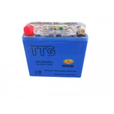 Акумулятор гелевий 12N7-BS 7АH 137*76*128 мм синій, З ІНДИКАТОРОМ TTG - OUTDO, Мотоцикл