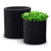 Горщик для квітів Keter Cylinder Planter Medium, 18 л, сірий