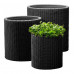 Набір горщиків для квітів Keter Cylinder Planter Set, сірий