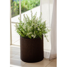 Горщик для квітів Keter 18 л. Cylinder Planter Medium, коричневий