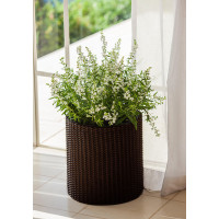 Горщик для квітів Keter 7 л. Cylinder Planter Small, коричневий
