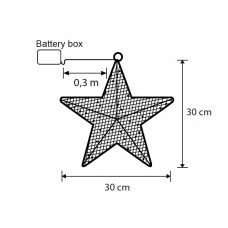Зірка декоративна срібло, діам. 30 см, 30 led, Luca Lighting