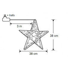 Зірка декоративна срібна, діам. 38 см, 60 led, "Luca Lighting"
