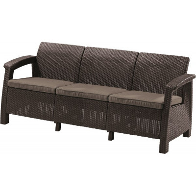 Софа садова пластикова Keter Corfu love seat max, коричнева Софа садова пластикова Keter Corfu love seat max, коричнева