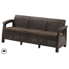 Софа садова пластикова Keter Corfu love seat max, коричнева