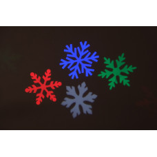 LED проектор "Новорічні декорації", проекція "Сніжинки", різнокольорові 8109