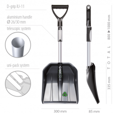 Лопата Prosperplast Nanga Eco Car Telescopic, авто, 30*80/100 см, ковш пластик, ручка алюм.